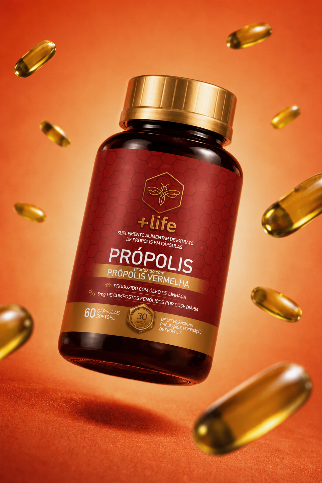 Própolis Vermelha SoftGel - 12 Frascos com 60 Cápsulas