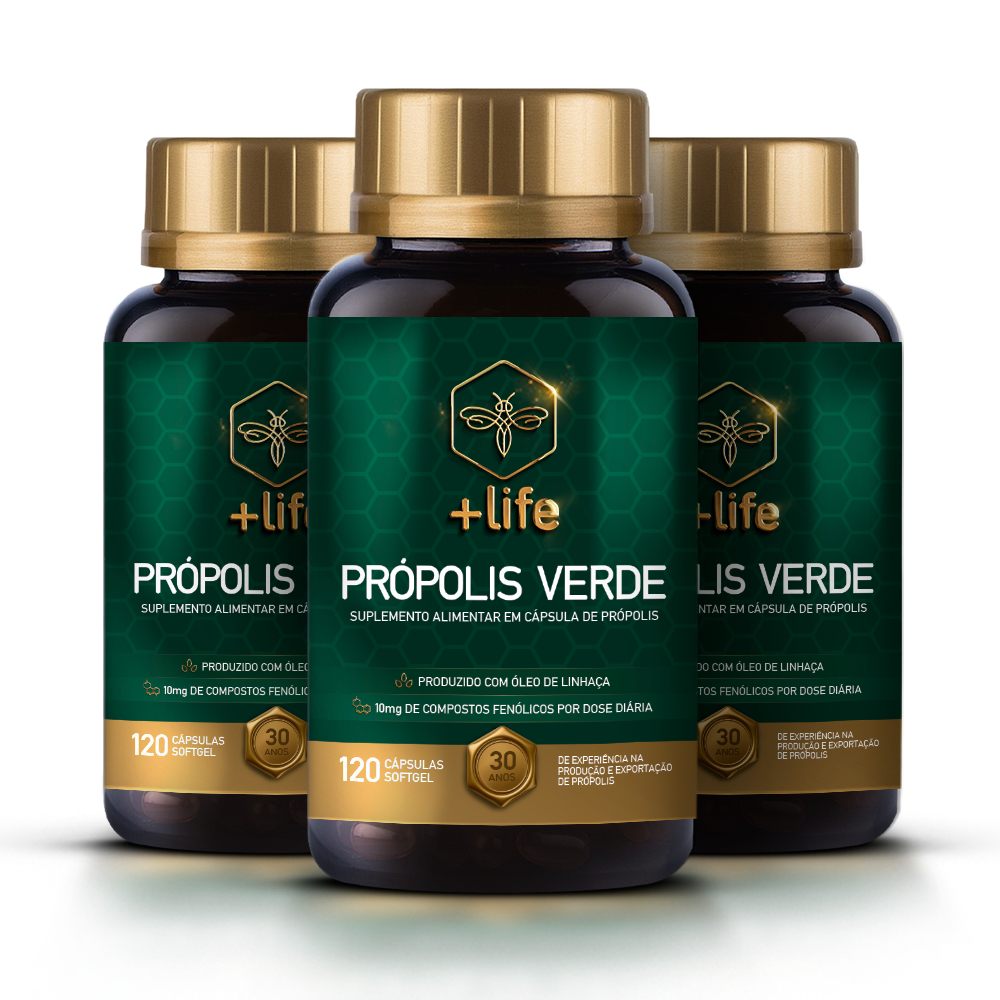 Própolis Verde SoftGel - 3 Frascos com 120 Cápsulas