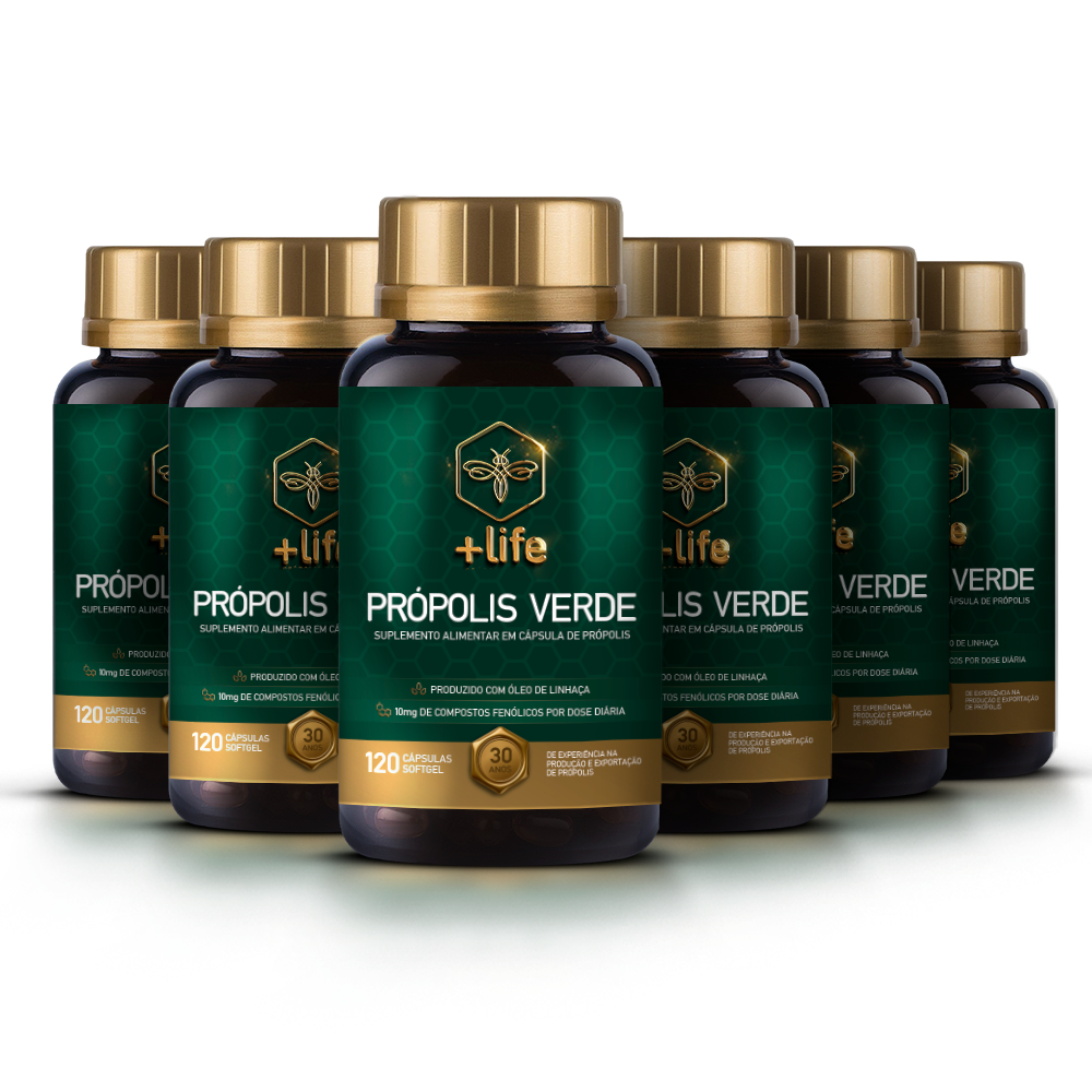 Própolis Verde SoftGel - 6 Frascos com 120 Cápsulas