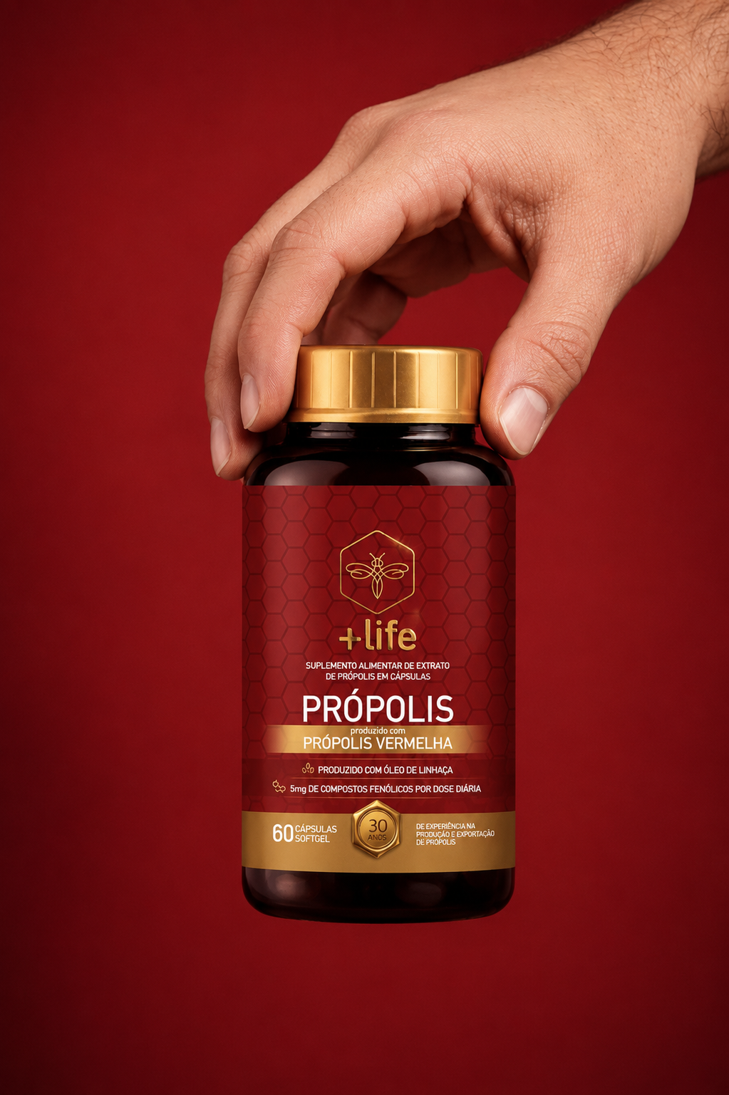 Própolis Vermelha SoftGel - 12 Frascos com 60 Cápsulas