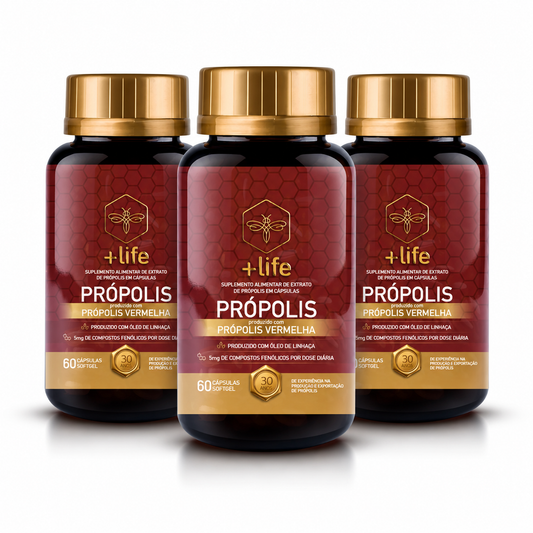 Própolis Vermelha SoftGel - 3 Frascos com 60 Cápsulas