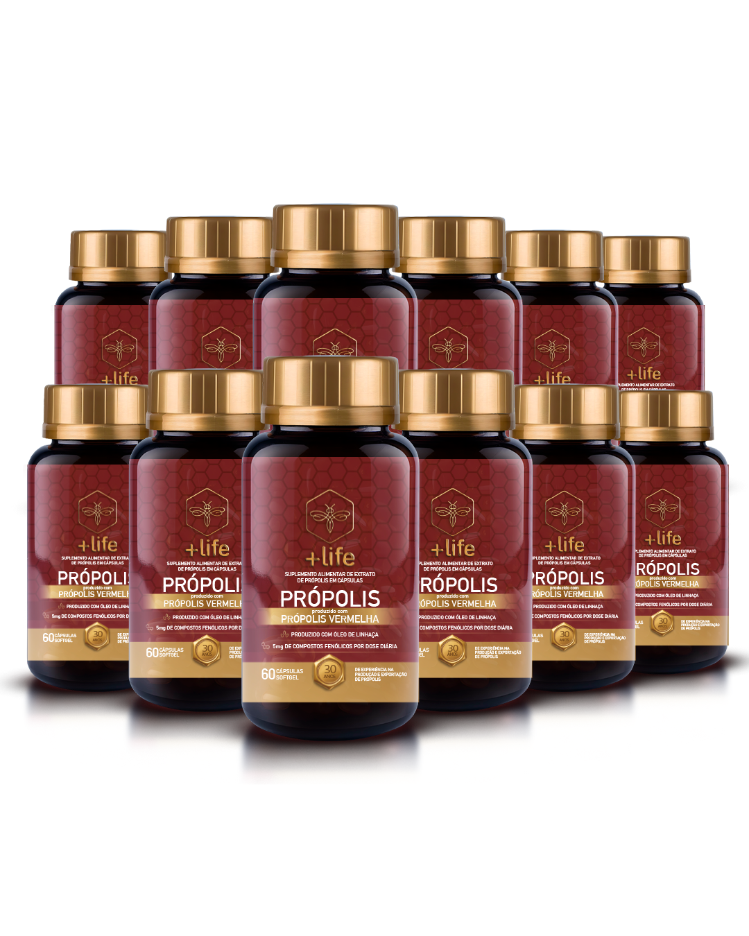 Própolis Vermelha SoftGel - 12 Frascos com 60 Cápsulas