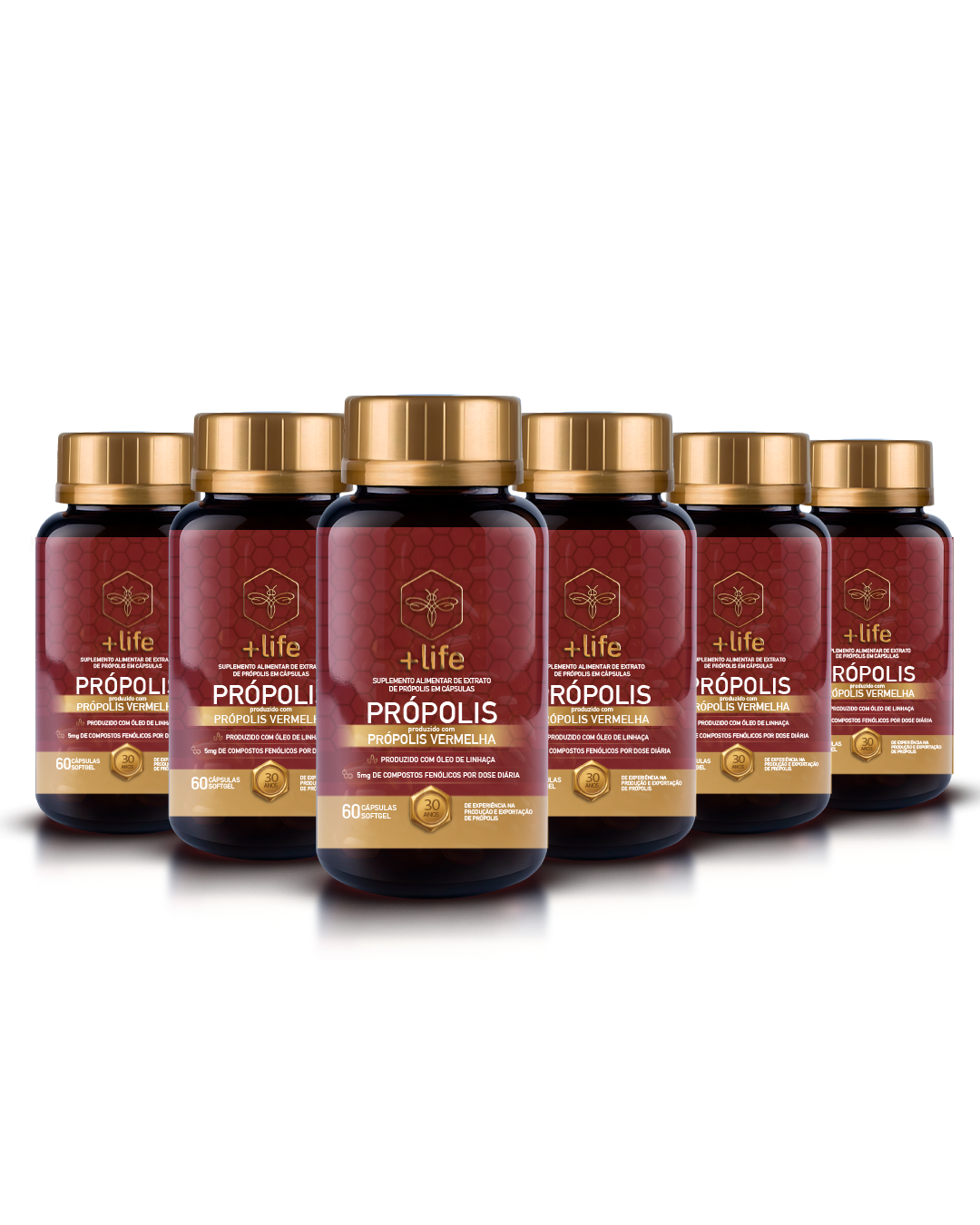 Própolis Vermelha SoftGel - 6 Frascos com 60 Cápsulas
