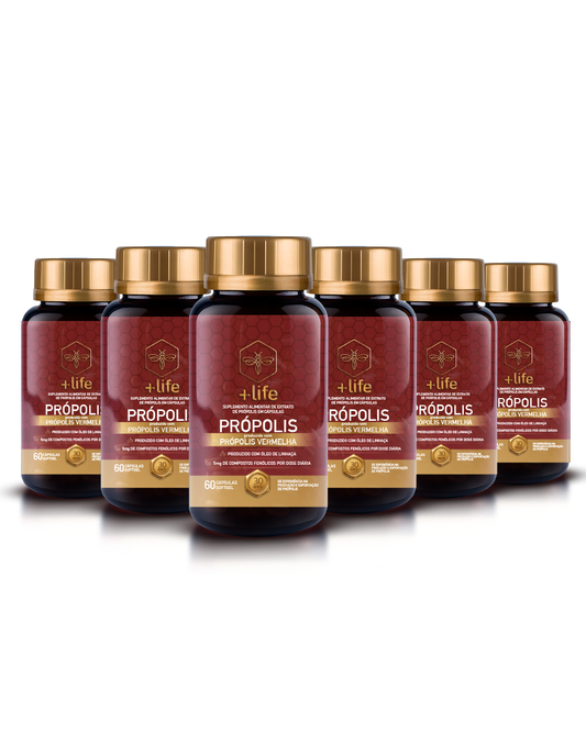 Própolis Vermelha SoftGel - 6 Frascos com 60 Cápsulas